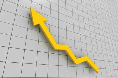 Yellow Business graph Stock Illustration