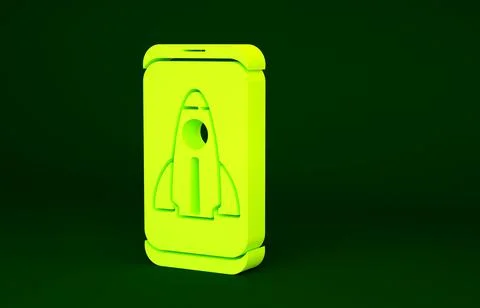 Yellow Business startup project concept icon isolated on green background. Sy Stock Illustration