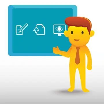 Yellow businessman presentation Stock Illustration