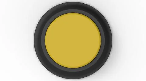 Yellow button isolated 3d illustration render Stock Illustration