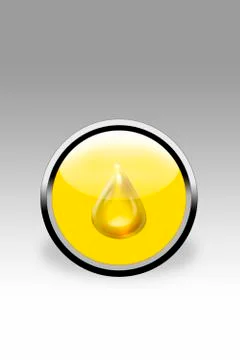 Yellow button showing drop of oil, close up Stock Illustration
