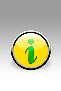 Yellow button showing information sign, close up Stock Illustration