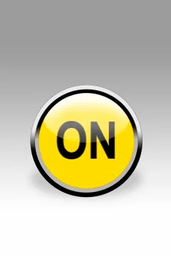 Yellow button showing on sign, close up Stock Illustration