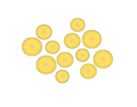 Yellow buttons for clothes. Vector illustration on an white background Stock Illustration