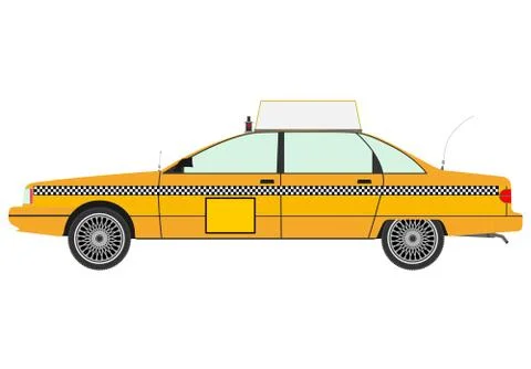 Yellow cab silhouette. Stock Illustration