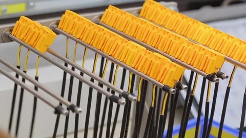 Yellow cable on the table Stock Footage 75326555