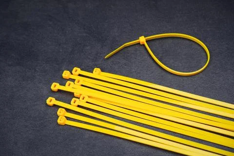 Yellow cable tie Stock Photos