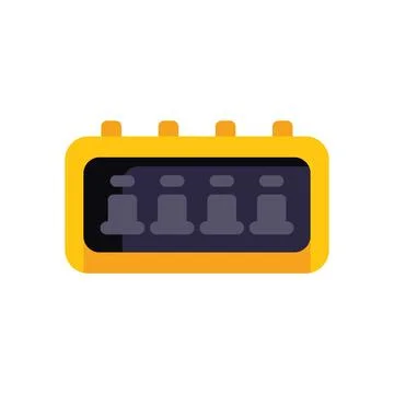 Yellow cable tv receiver showing five bars signal strength icon Stock Illustration