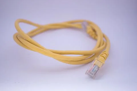 Yellow Cable on White Background Stock Photos