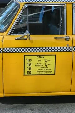 Yellow Cabs fare Stock Photos