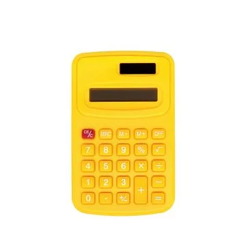 Yellow calculation isolated on white Stock Photos