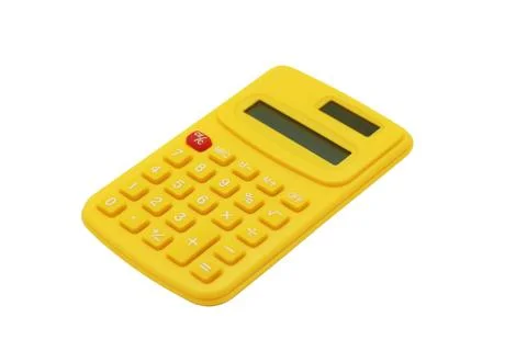 Yellow calculation isolated on white Foto stock