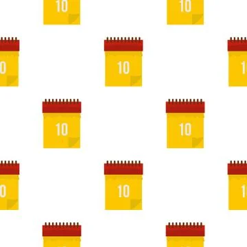 Yellow calendar with 10 date pattern seamless Illustrazione stock