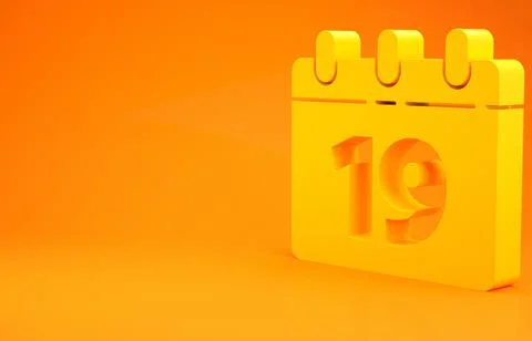 Yellow Calendar with Happy Easter icon isolated on orange background. Spring  Stock Illustration