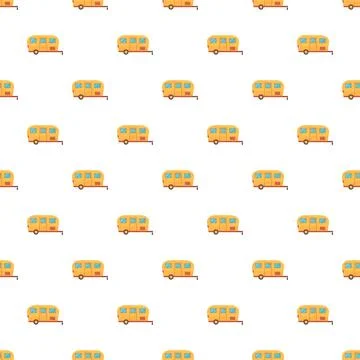 Yellow camper trailer pattern for travel and vacation Stock Illustration