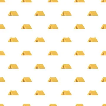 Yellow camping tent pattern repeating for adventure concept Stock Illustration