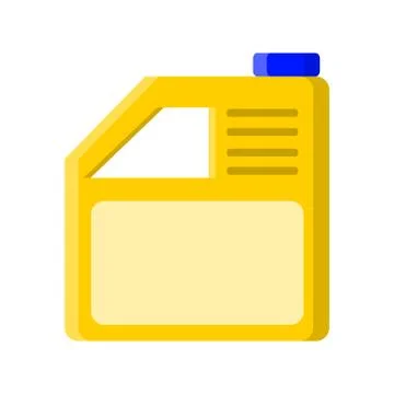 Yellow can with liquid cleaner in flat style on white, stock vector illustrat Ilustração Stock