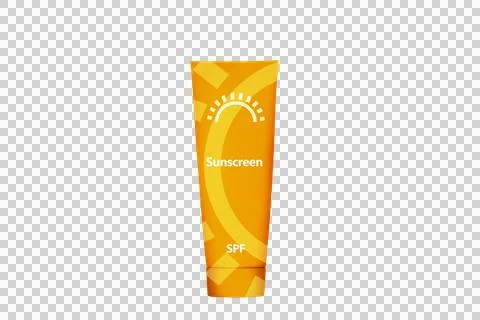 Yellow can of sunscreen. On an empty background. PNG 스톡 일러스트