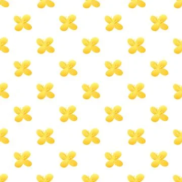 Yellow canola blossom seamless pattern on white background Illustrazione stock