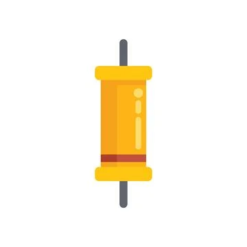 Yellow capacitor electronic component illustration showing circuit board part Illustrazione stock