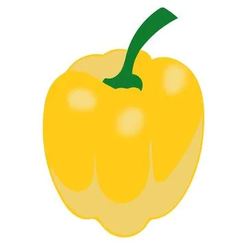 Yellow capsicum isolated on white background cooking ingredient vegetable - 1 Stock Illustration