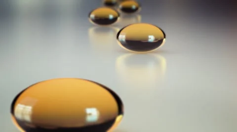 Yellow Capsules Roll on The Ground, 3d Animation 4k Video stock 64076195
