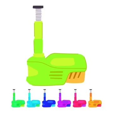 Yellow car jack tool lifting vehicle maintenance concept graphic Stock Illustration