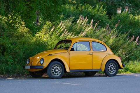 The yellow car. Stock Photos