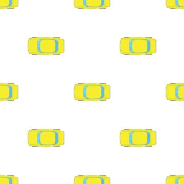 Yellow car top view pattern seamless vector Stock Illustration