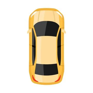 Yellow car top view vector illustration Stock Illustration
