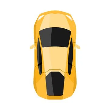 Yellow car top view vector illustration Stock Illustration