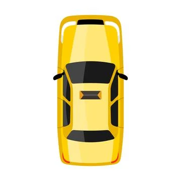Yellow car top view vector illustration Stock Illustration