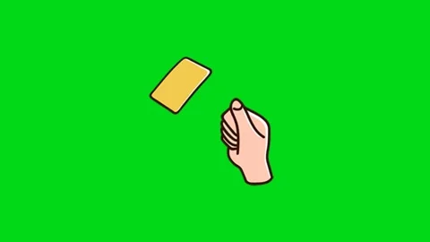 Yellow Card Referee Animation Green Screen Vidéo 342922300