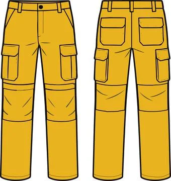 Yellow cargo pants Stock Illustration