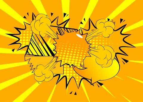 Yellow cartoon background, comic book abstract backdrop. Retro vector comic.. Stock Illustration