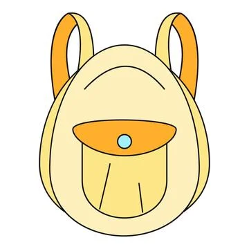 Yellow cartoon backpack for school and travel Stock Illustration