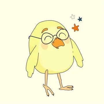 Yellow cartoon bird Stock Illustration