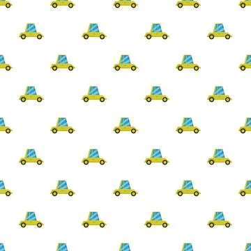 Yellow cartoon car pattern creating a transportation background イラスト素材