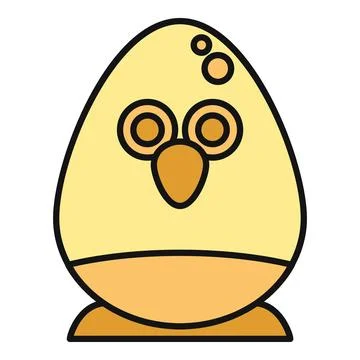 Yellow cartoon chick character from an egg Stock Illustration