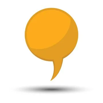 Yellow cartoon comic balloon speech bubble without phrases and with shadow Stock Illustration