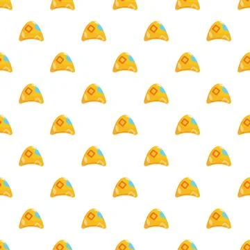 Yellow cartoon dumpling pattern creating sweet dessert background Illustrazione stock