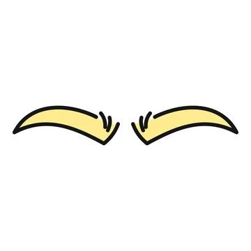 Yellow cartoon eyebrows expressing intense or angry emotion Stock Illustration