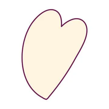 Yellow Cartoon Hand Drawn Vector Heart Element Stock Illustration