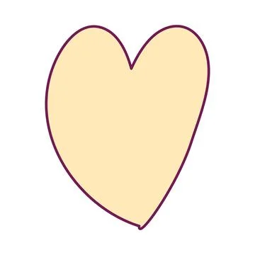 Yellow Cartoon Hand Drawn Vector Heart Element Stock Illustration