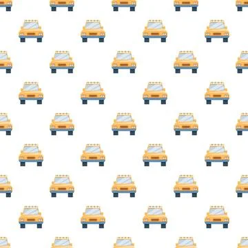 Yellow cartoon jeeps seamless pattern for transportation background 库存插图
