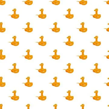 Yellow cartoon snake seamless pattern background Illustrazione stock