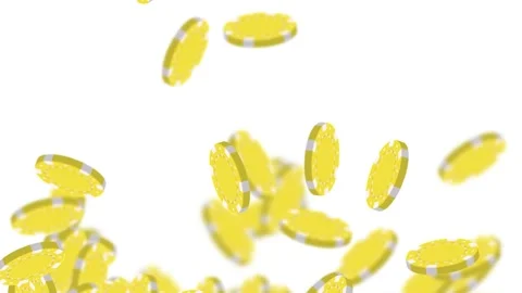 Yellow Casino Poker Chips Bouncing on a Solid White Background 스톡 동영상 340009343