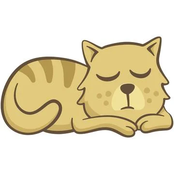 Yellow cat sleeping Ilustración de archivo