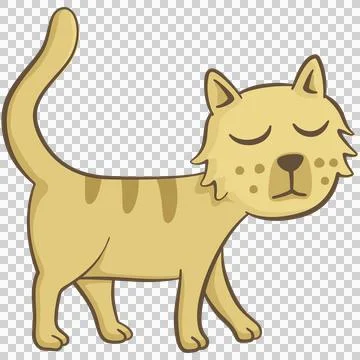Yellow cat walking slowly Ilustração Stock