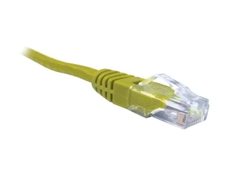 Yellow CAT5e CAT6 Ethernet Patch Lead Stock Photos